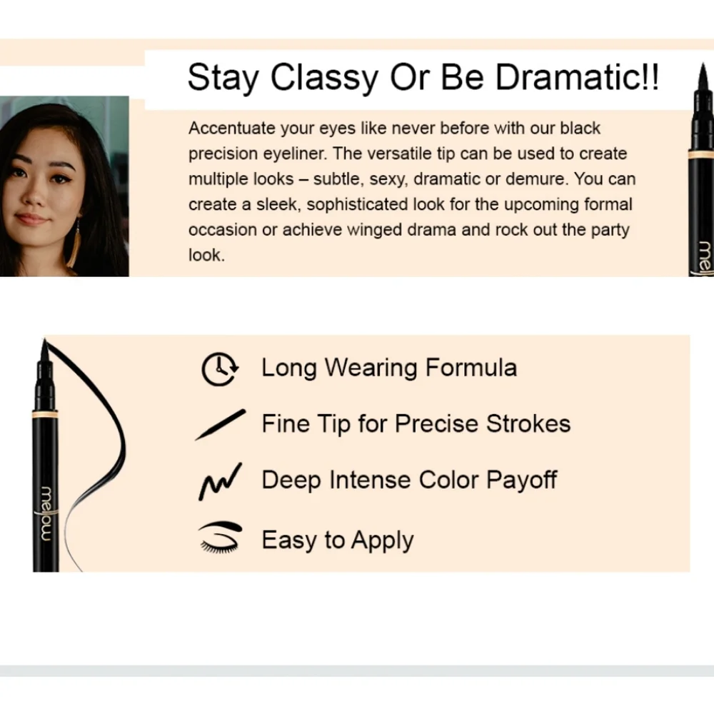 🆕 Mellow Precision Pen Black Eyeliner SEALED 🆕